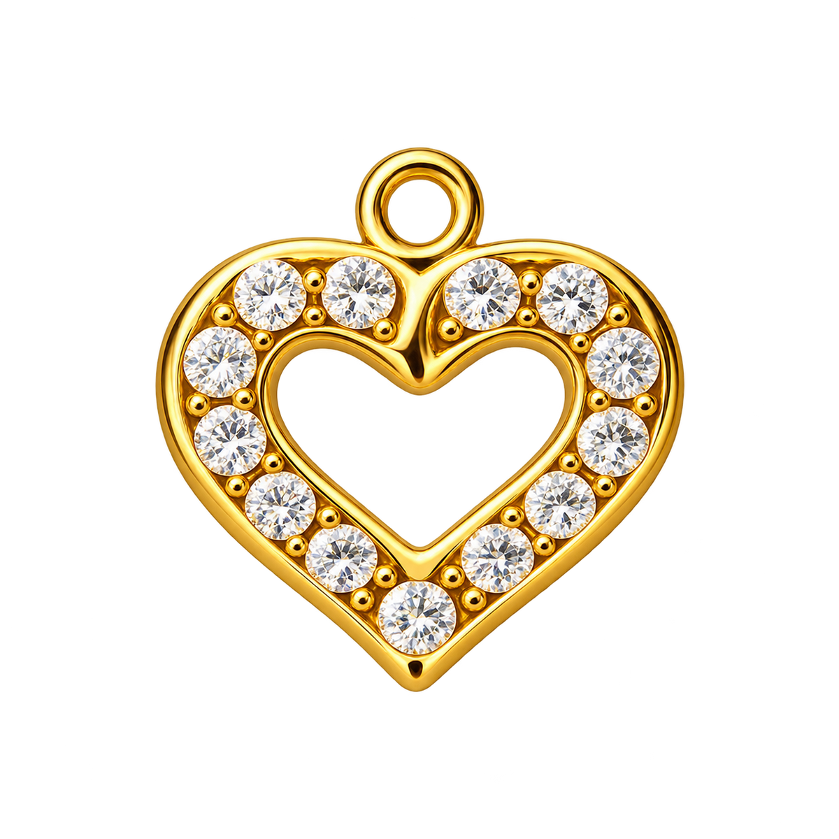 Golden Crystal Heart Pendant