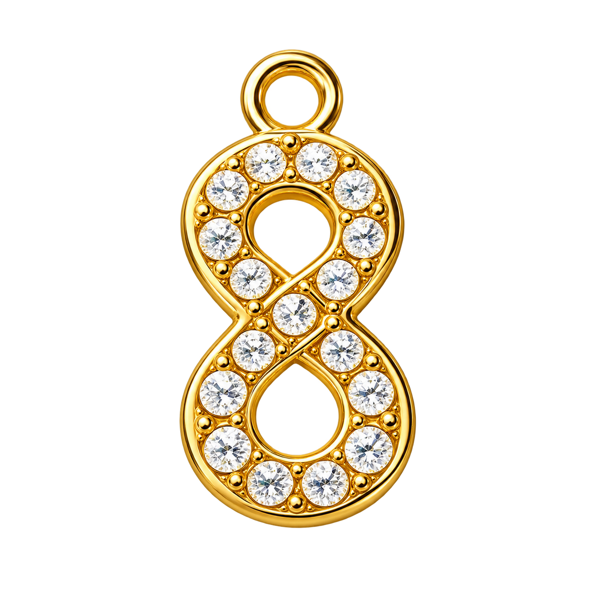 Gold Crystal Number 8 Pendant