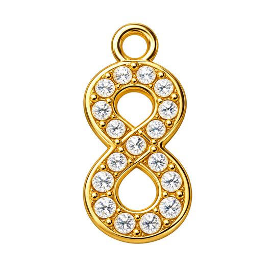 Gold Crystal Number 8 Pendant